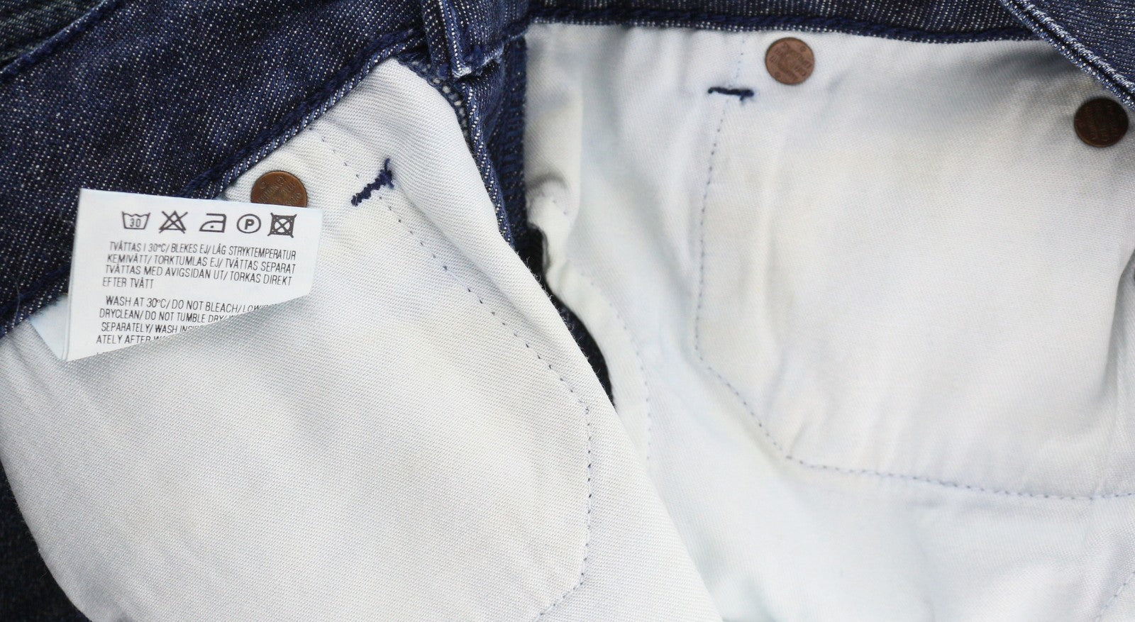 ACNE Hex/Over Women Jeans W26 Dark Blue Whiskered Straight Denim