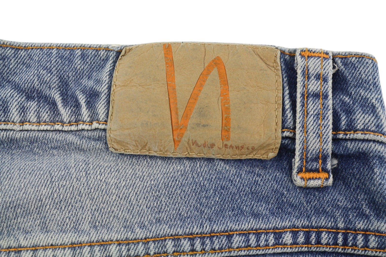 NUDIE JEANS Grim Tim Worn Blues Men Jeans W31/L32 Faded Distressed Denim