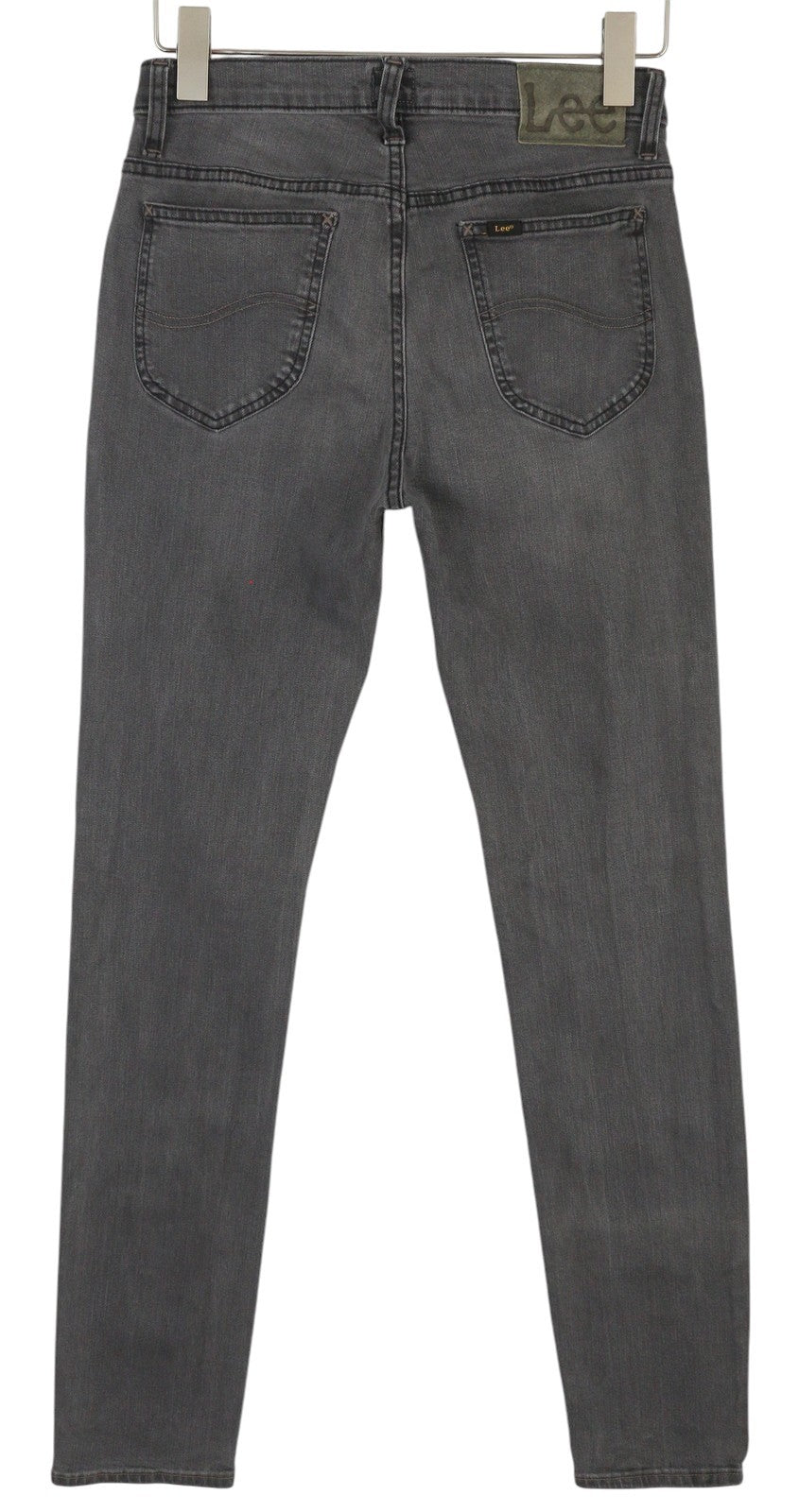 LEE Rider Men Jeans W29/L34 Grey Washed Slim Fit Zip Fly Logo Denim