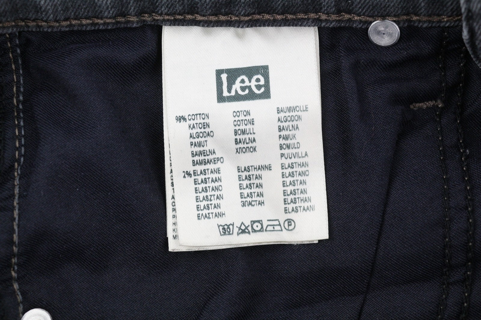 LEE Rider Men Jeans W29/L34 Grey Washed Slim Fit Zip Fly Logo Denim