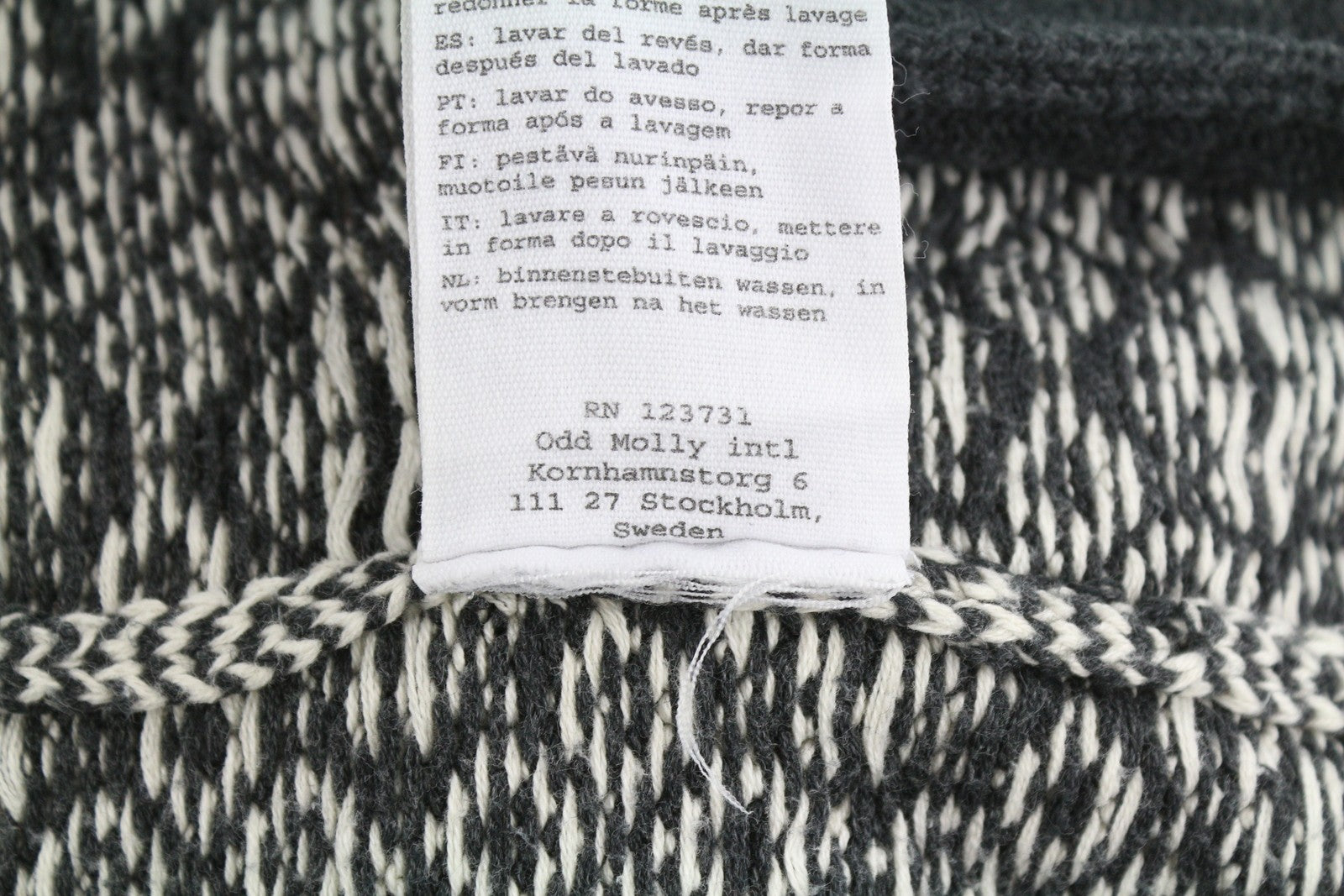 ODD MOLLY M214-233 Women Jumper XS Grey Cotton Patterned Knit Logo Cardigan