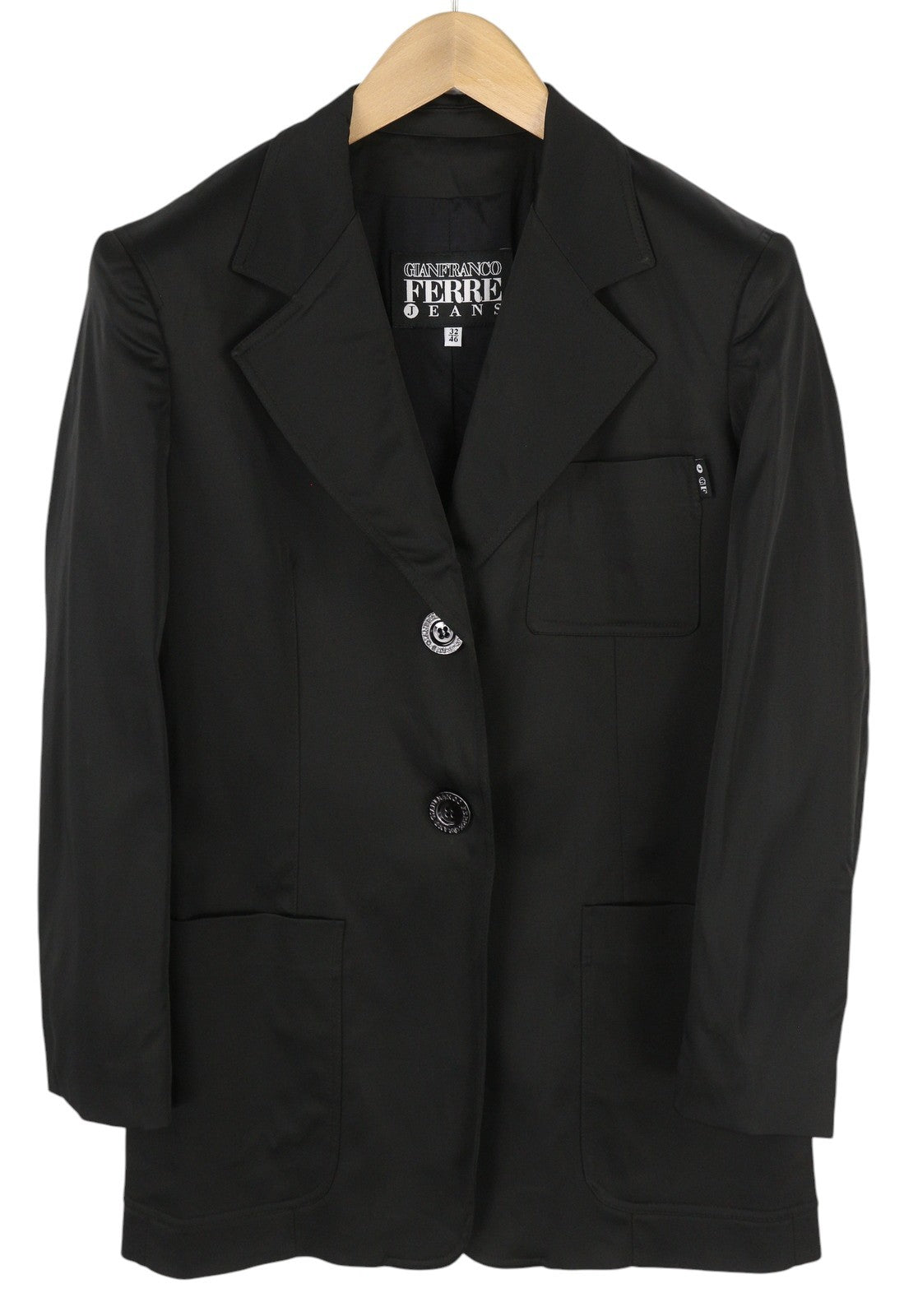 Schwarze Acetatjacke