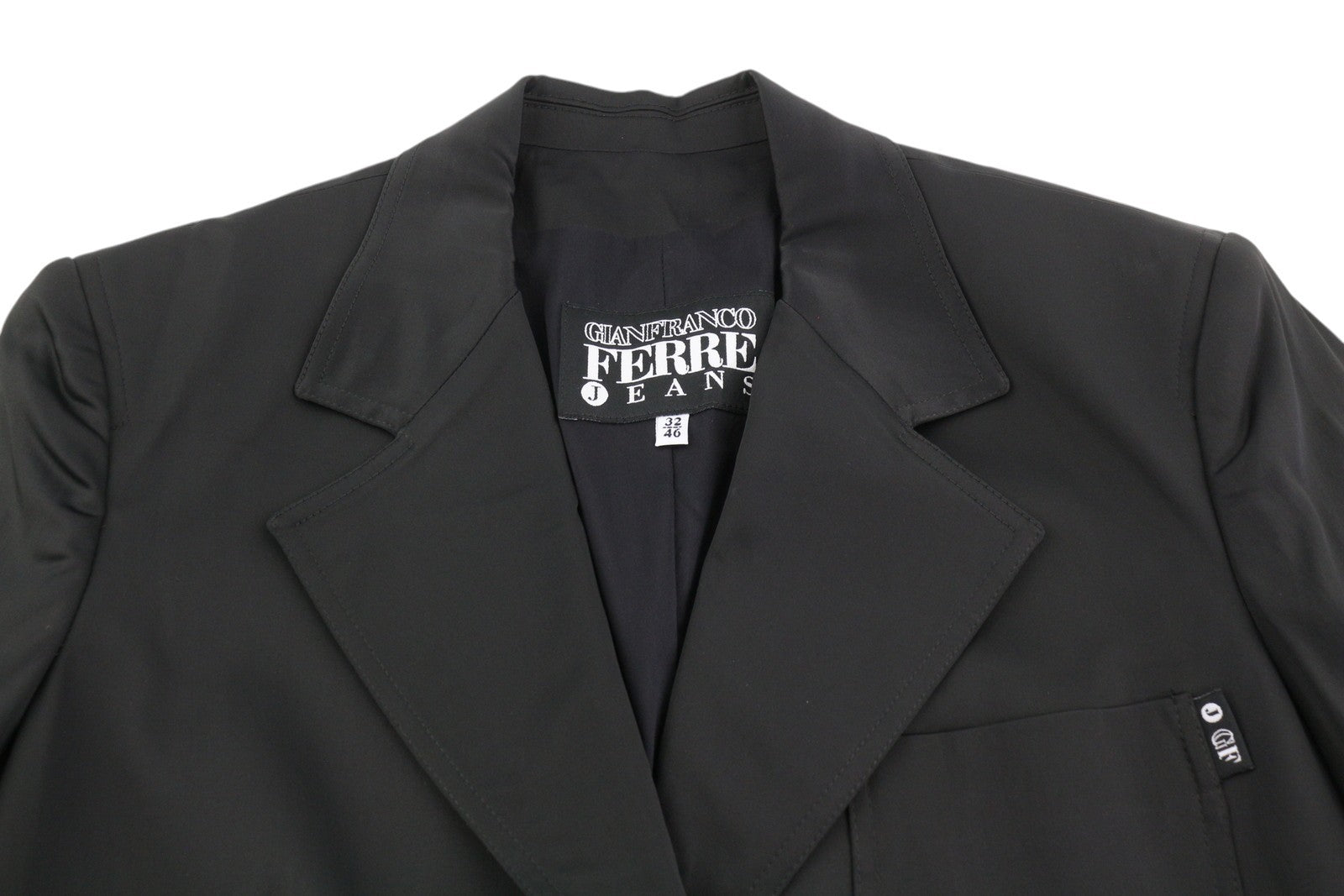 GIANFRANCO FERRE Women Jacket 42 Black Lightweight Button Front Notch Lapel