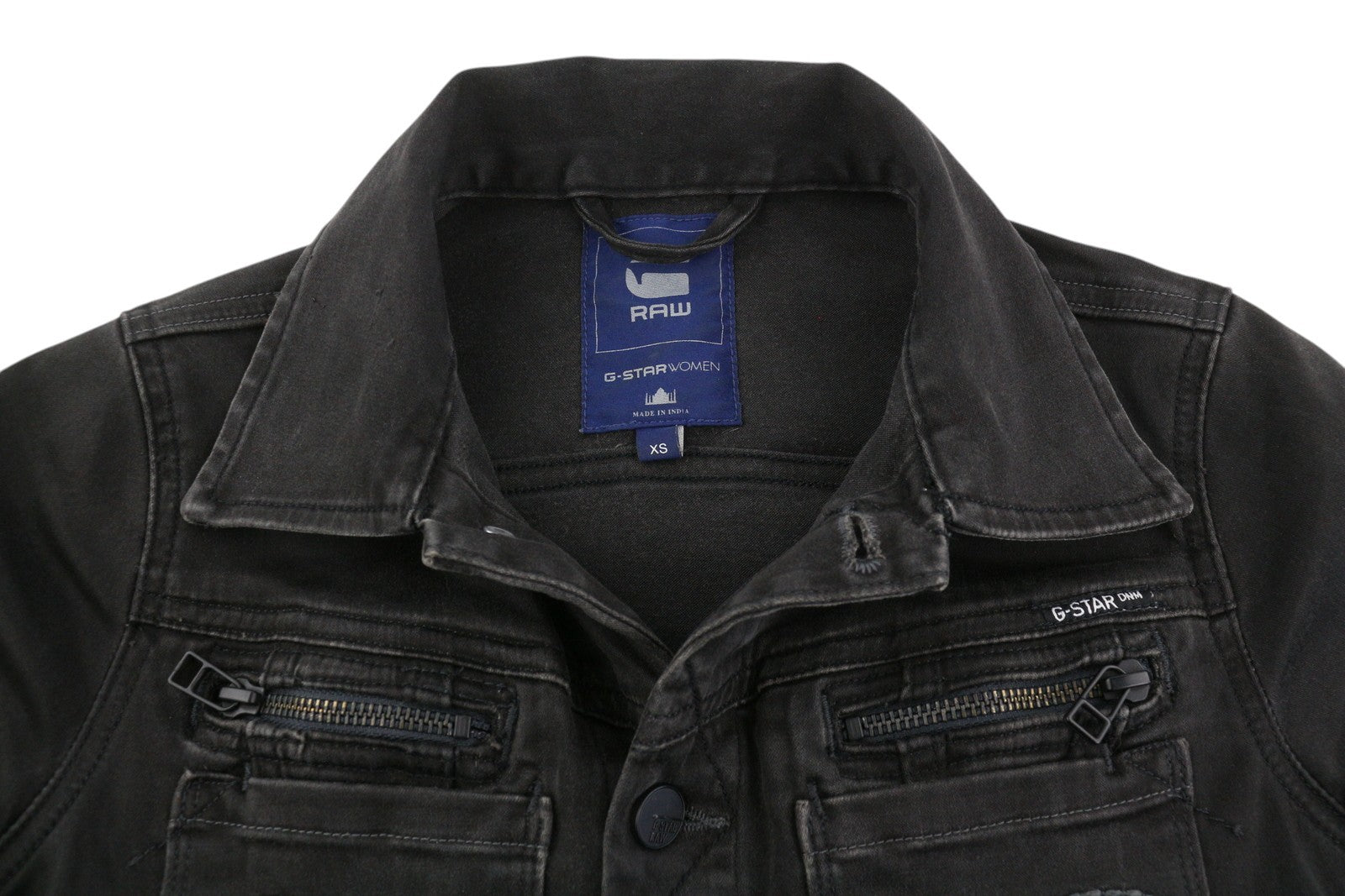 G-STAR Fender Slim Tailor Jkt Women Jacket XS Black Stretch Denim Button