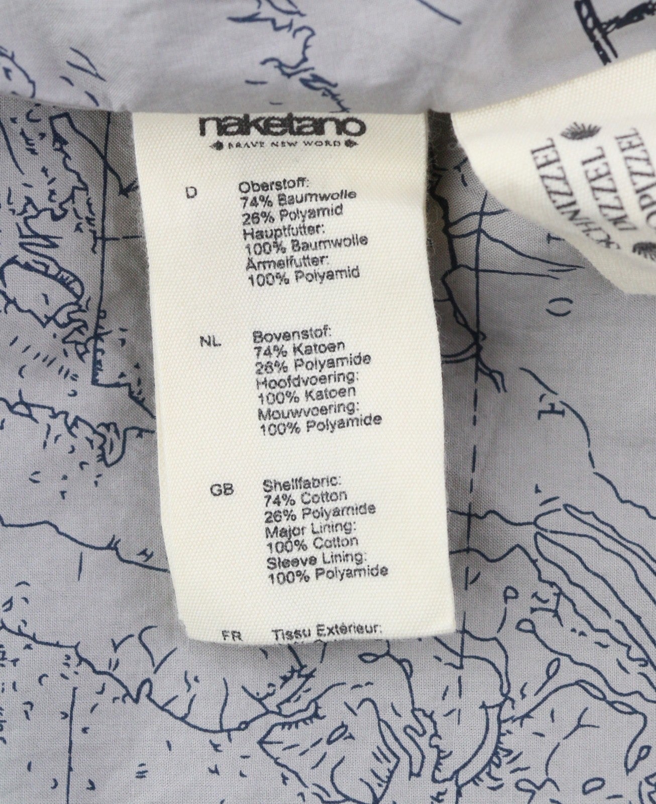 NAKETANO Women Jacket M Grey Casual High Neck Lined Long Sleeve