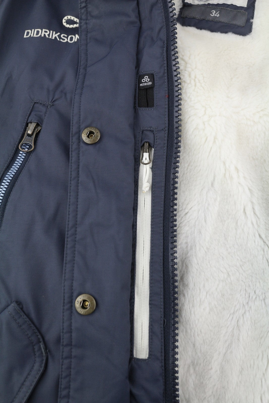 DIDRIKSONS Elsa Parka Women Jacket EU34 Blue Waterproof Storm System