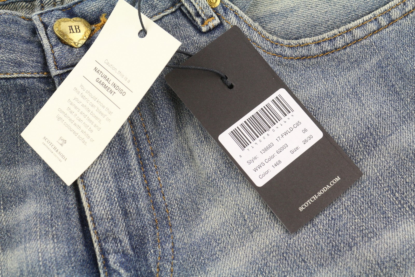 SCOTCH & SODA Bandit Women Jeans W26/L30 Linen Blend Distressed Slim Tapered