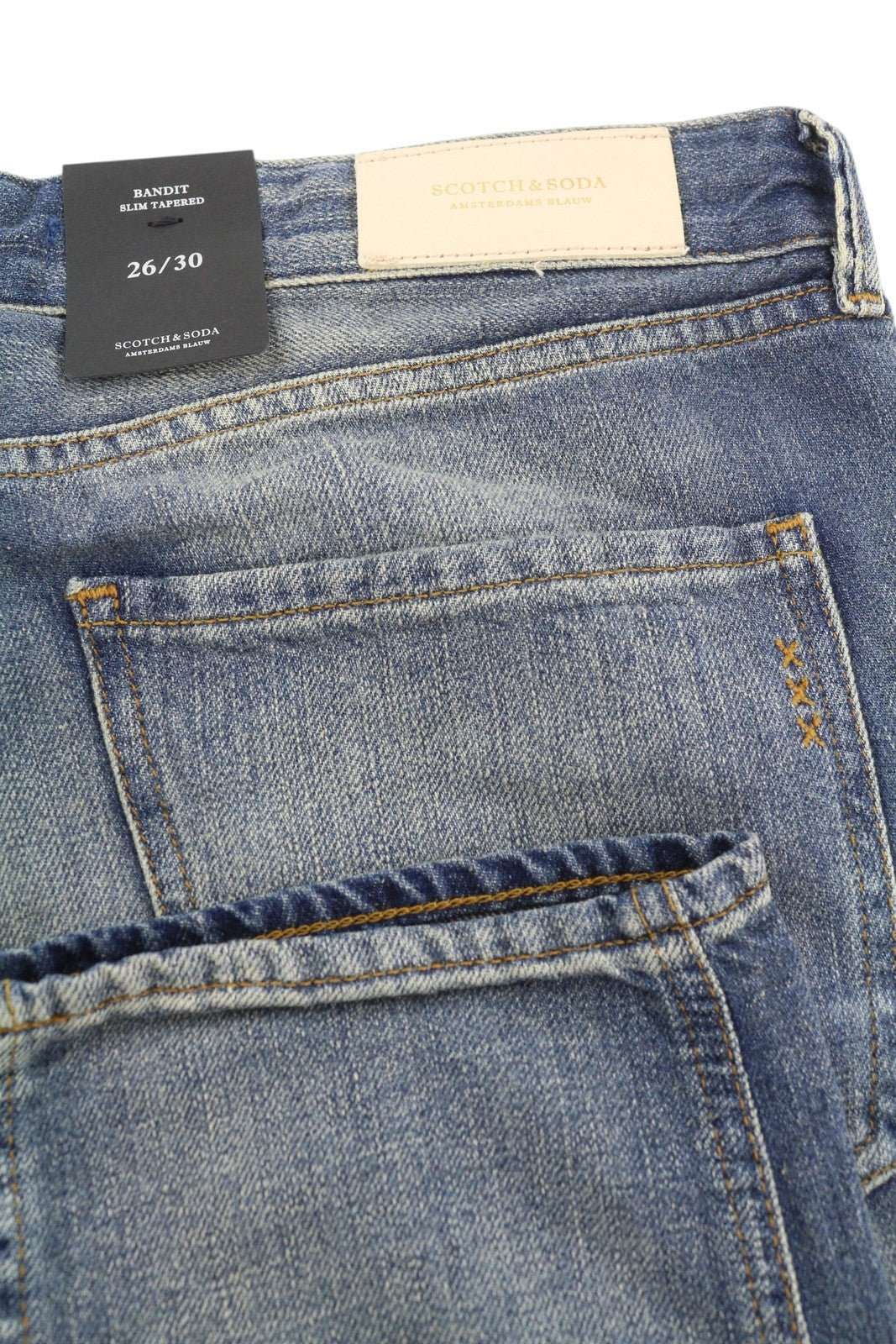 SCOTCH & SODA Bandit Women Jeans W26/L30 Linen Blend Distressed Slim Tapered