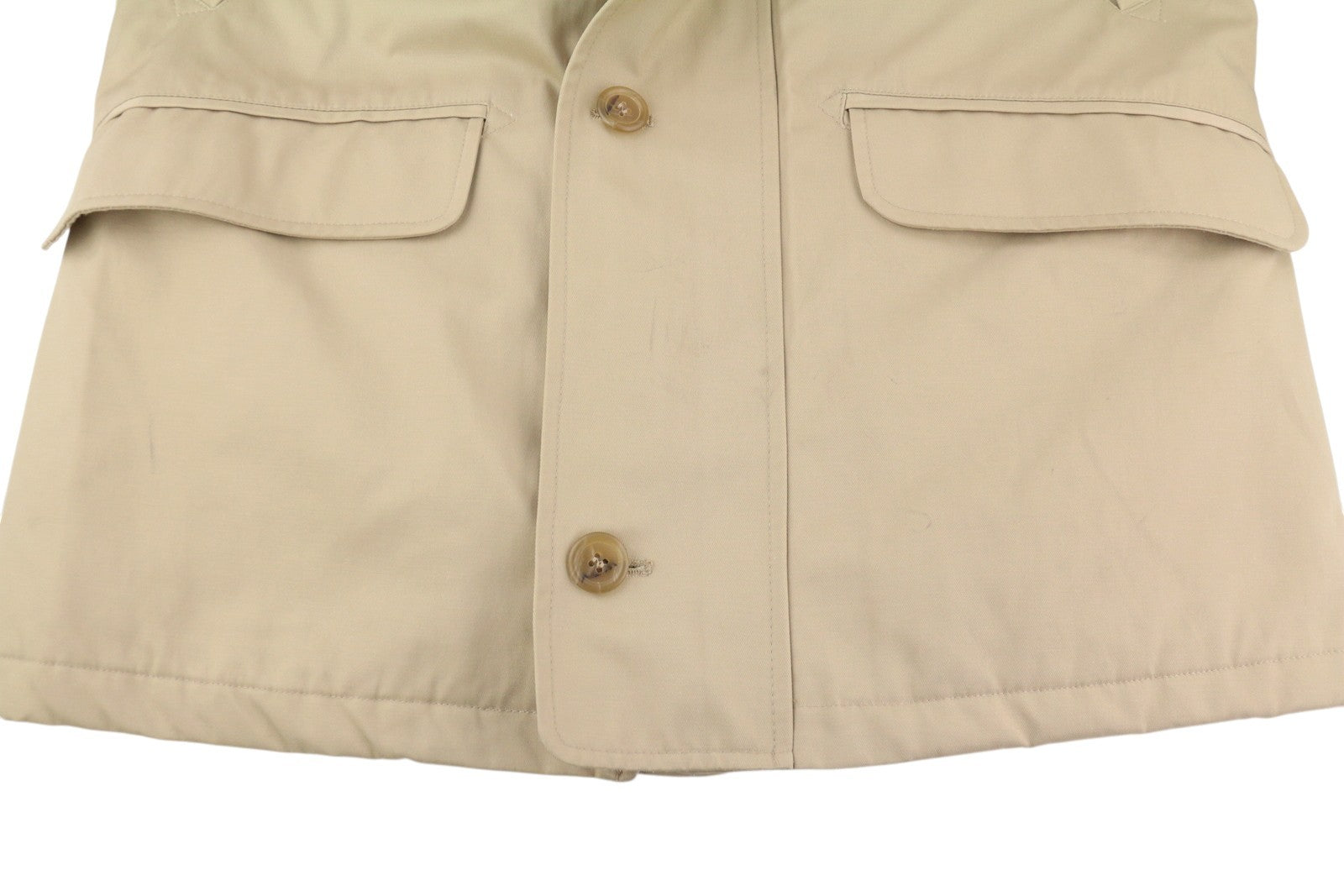 YVES SAINT LAURENT Men Jacket 48 Beige Full Zip Spread Collar Lined Pockets
