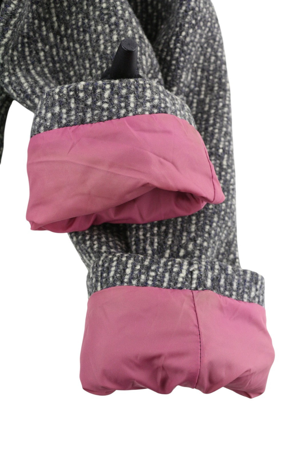 GAASTRA Women Coat M Melange Grey Wool Blend Toggle High Neck Logo Long