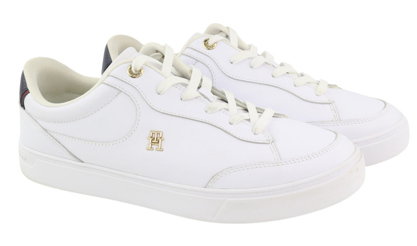 TOMMY HILFIGER Essential Court Men Sneakers EU42 White Leather Low RRP119