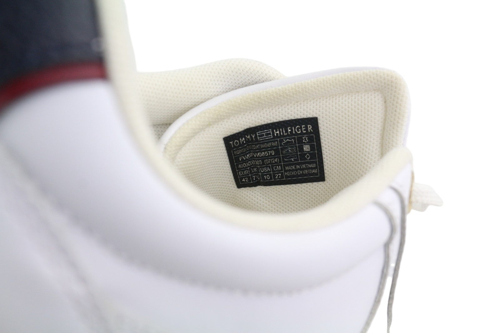 TOMMY HILFIGER Essential Court Men Sneakers EU42 White Leather Low RRP119