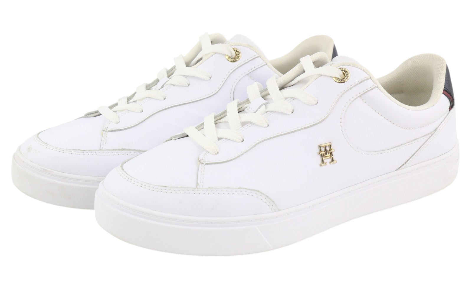 TOMMY HILFIGER Essential Court Men Sneakers EU42 White Leather Low RRP119