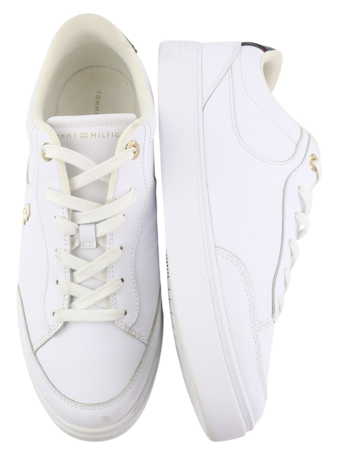 TOMMY HILFIGER Essential Court Men Sneakers EU42 White Leather Low RRP119