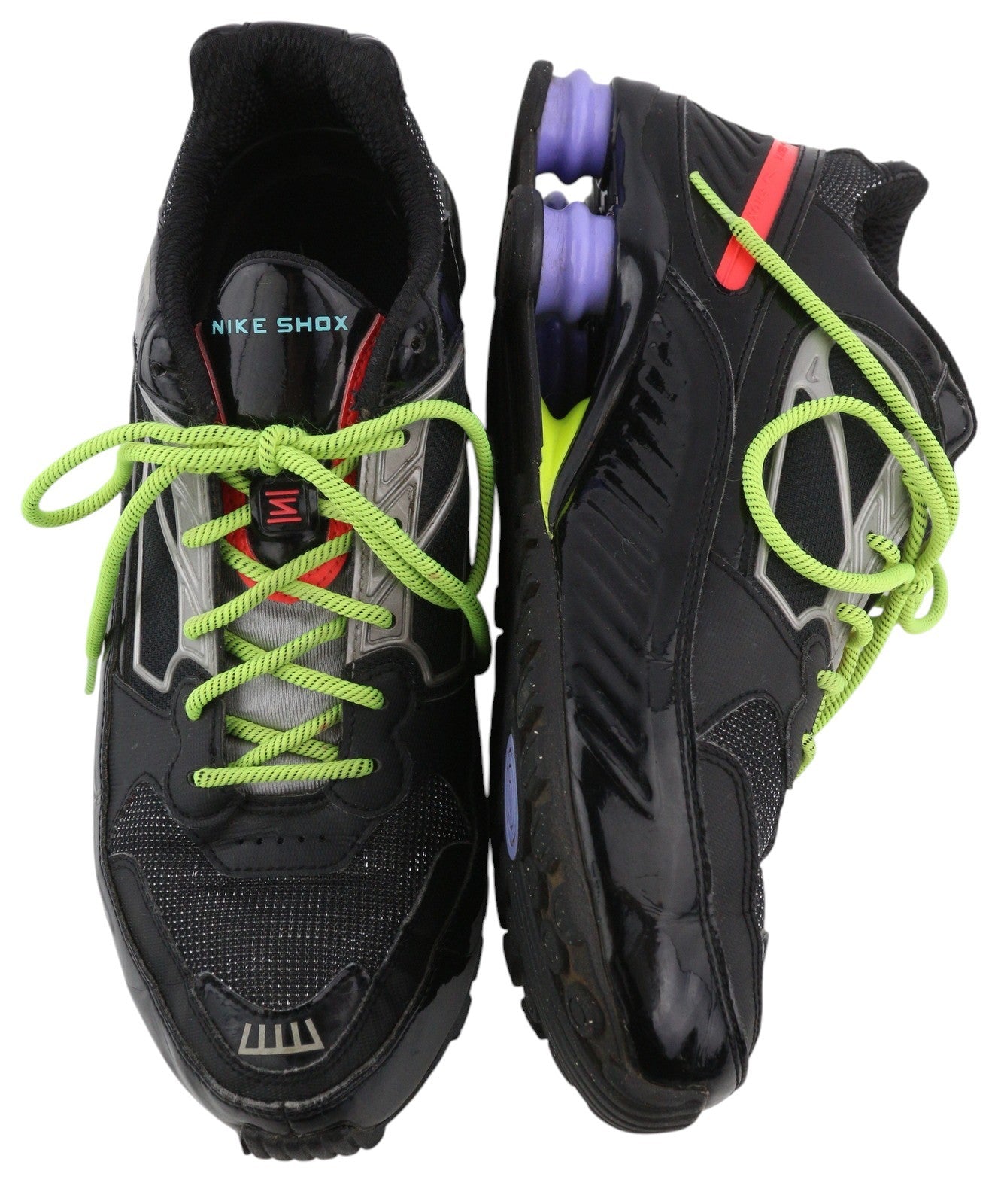 NIKE Shox Men Sneakers EU42.5 Black Low Top Lace Sport Trainers