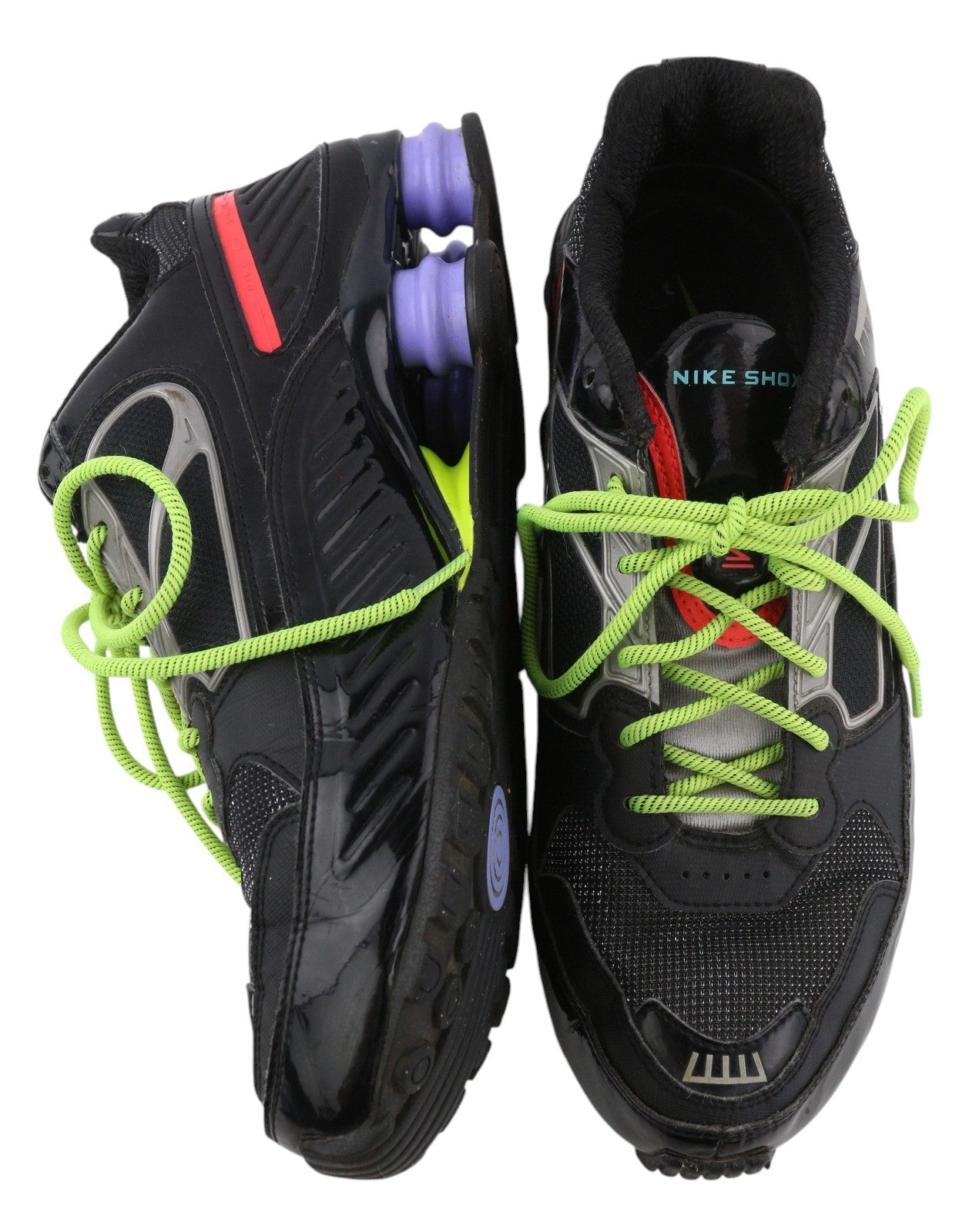 NIKE Shox Men Sneakers EU42.5 Black Low Top Lace Sport Trainers