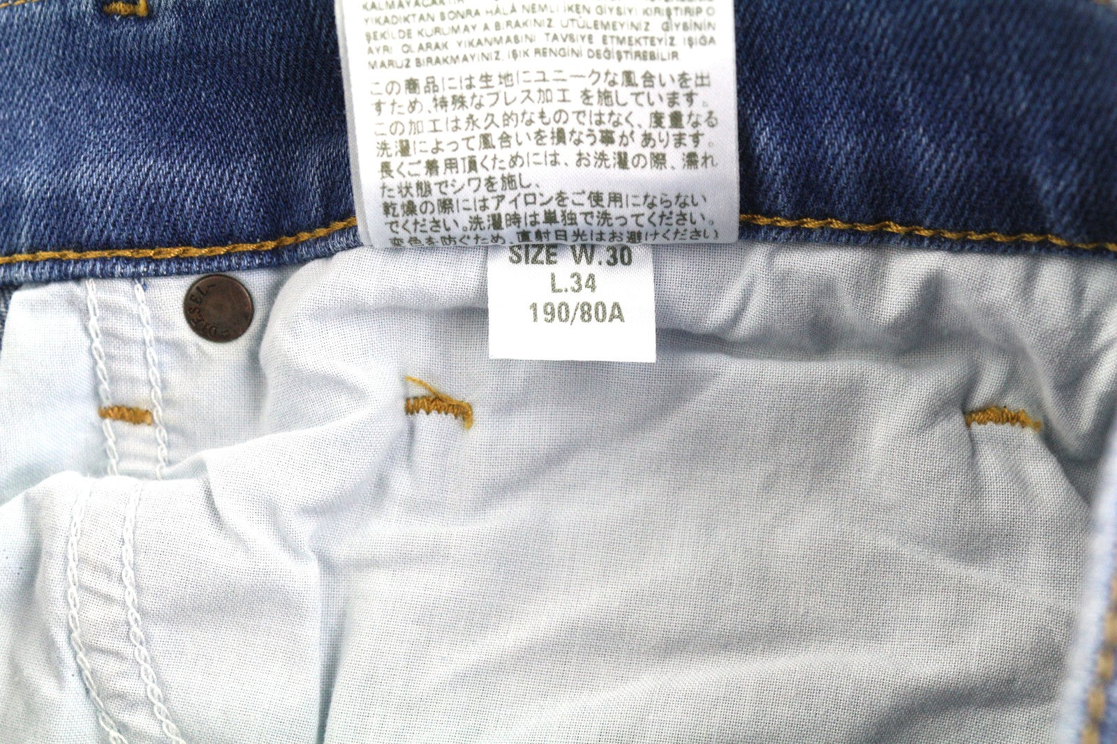 DIESEL Tepphar-X R8XA3 Men Jeans W30/L34 Slim Carrot Stretch Faded Denim