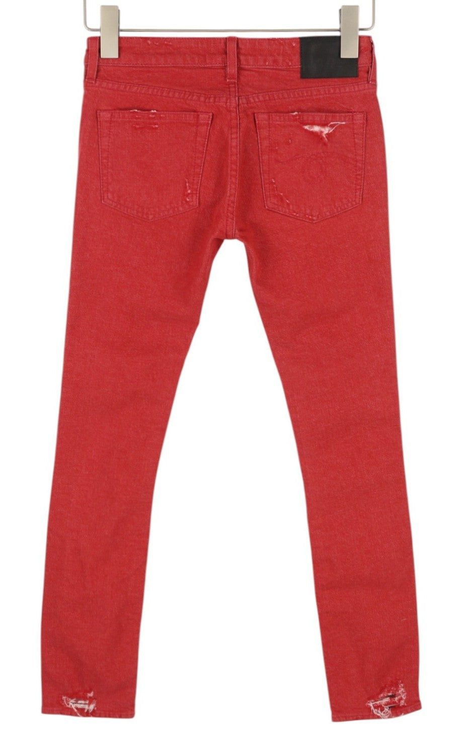 R13 Kate Skinny Women Jeans 24 Red Distressed Ripped Ankle Denim