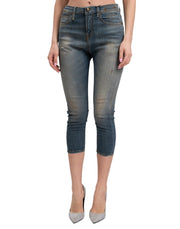 R13 The Drop Women Jeans 25 Crosby Faded Dirty Cropped Denim RRP440