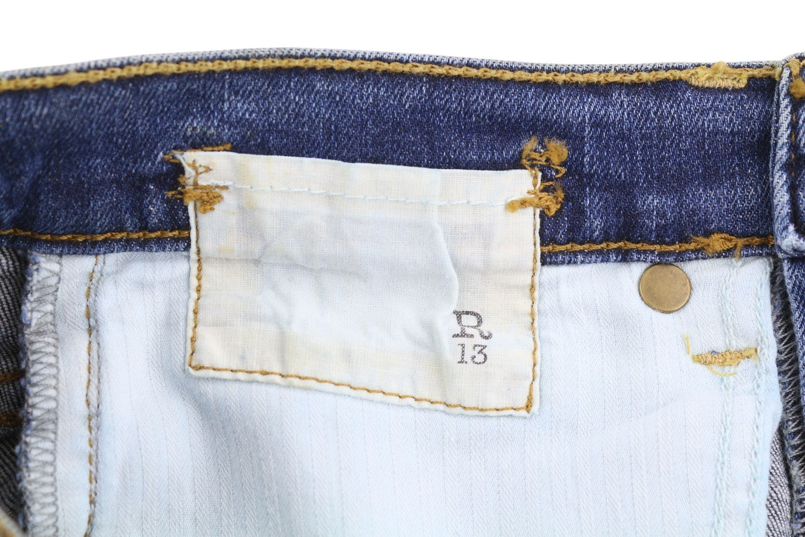 R13 The Drop Women Jeans 25 Crosby Faded Dirty Cropped Denim RRP440