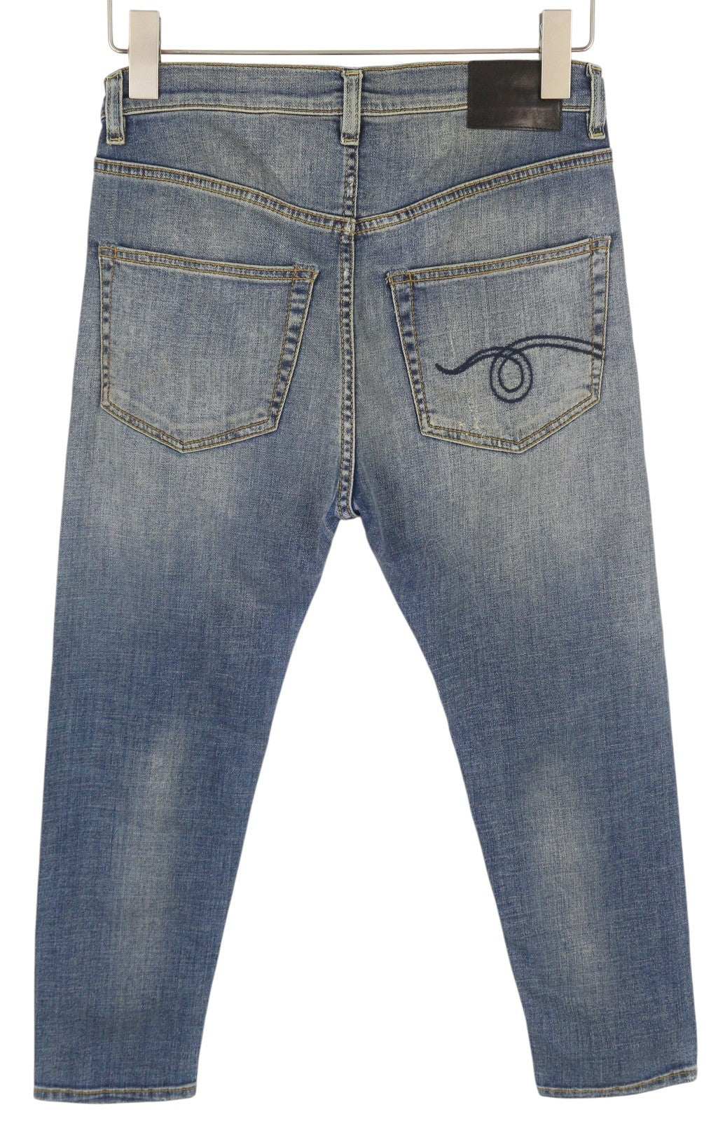 R13 The Drop Women Jeans 25 Crosby Faded Dirty Cropped Denim RRP440