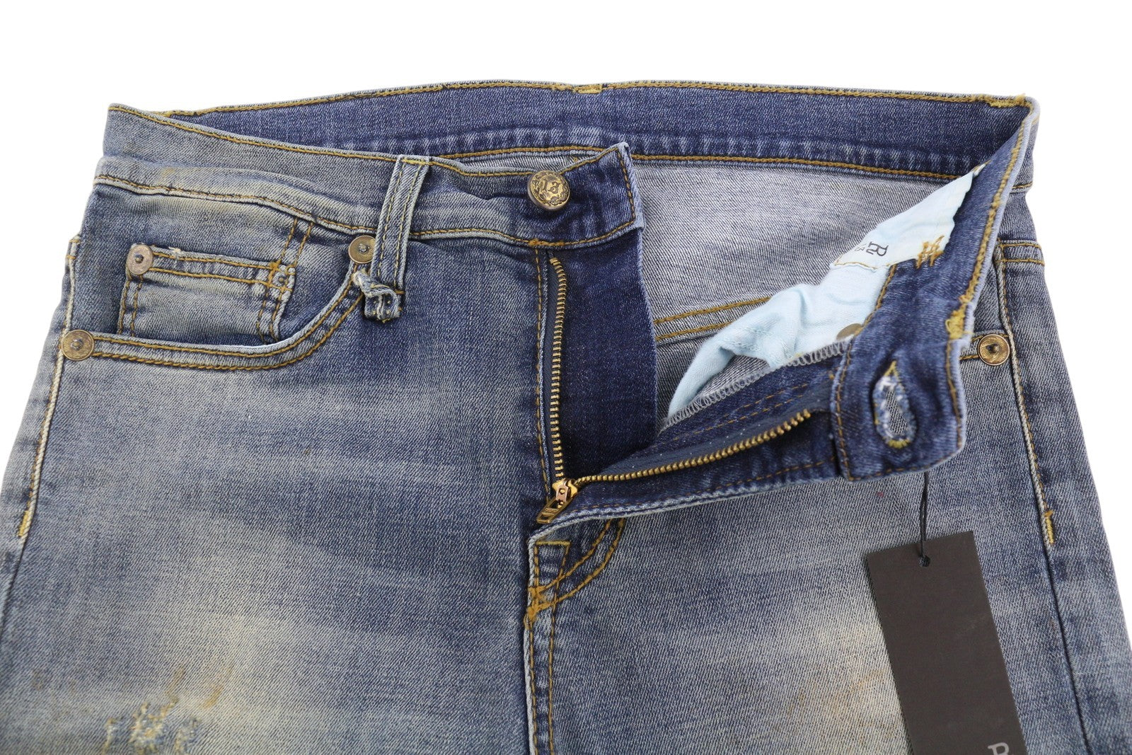 R13 The Drop Women Jeans 24 Crosby Washed Dirty Look Crop Denim RRP440