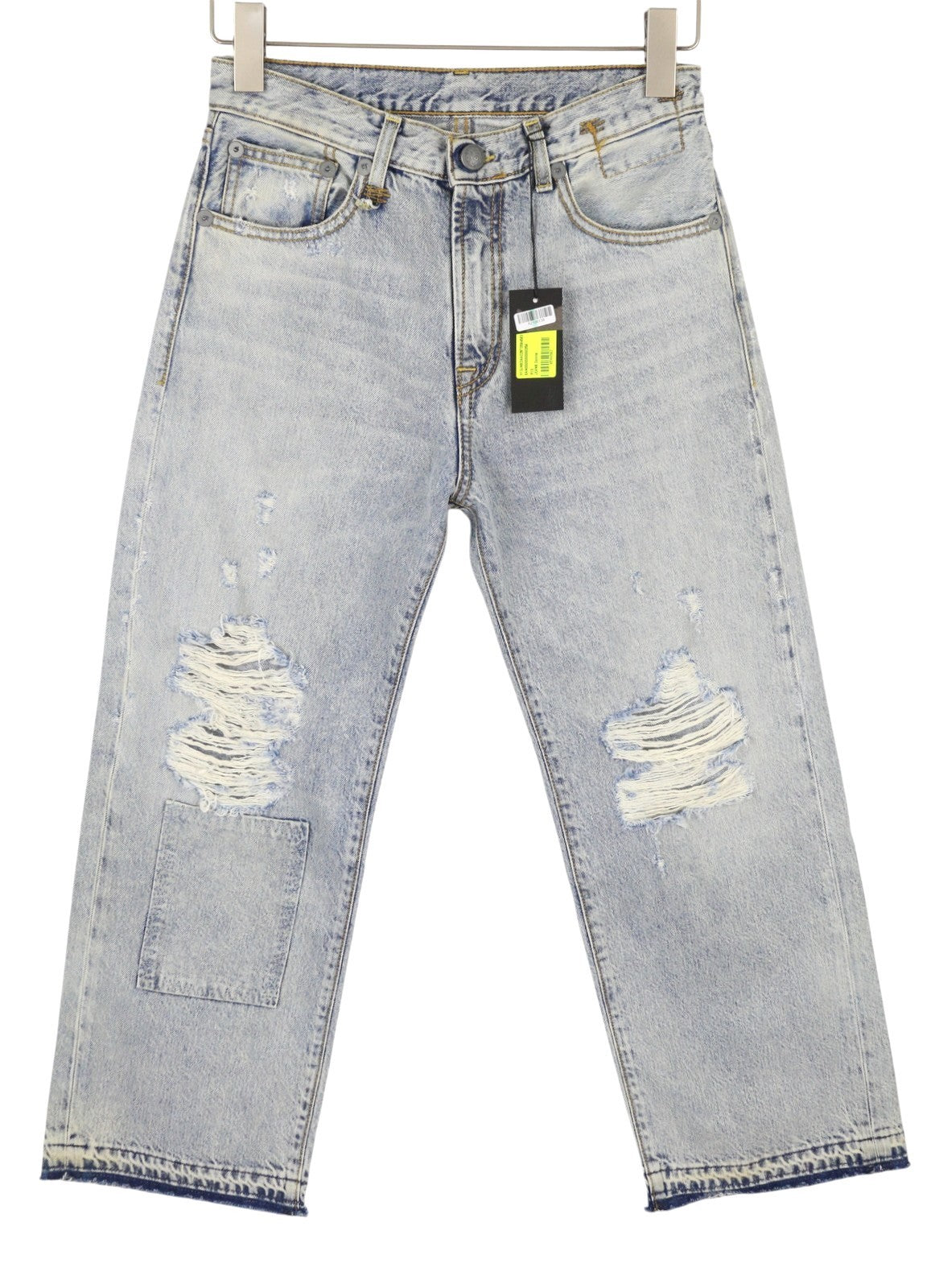 R13 Camille Women Jeans 27 Leyton Blue Distressed Cropped Ankle Denim