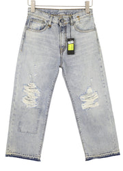 R13 Camille Women Jeans 27 Leyton Blue Distressed Cropped Ankle Denim