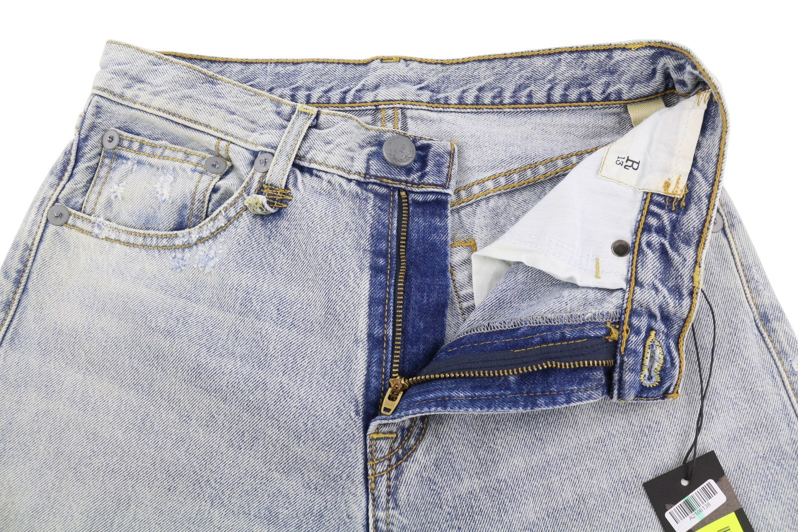 R13 Camille Women Jeans 27 Leyton Blue Distressed Cropped Ankle Denim