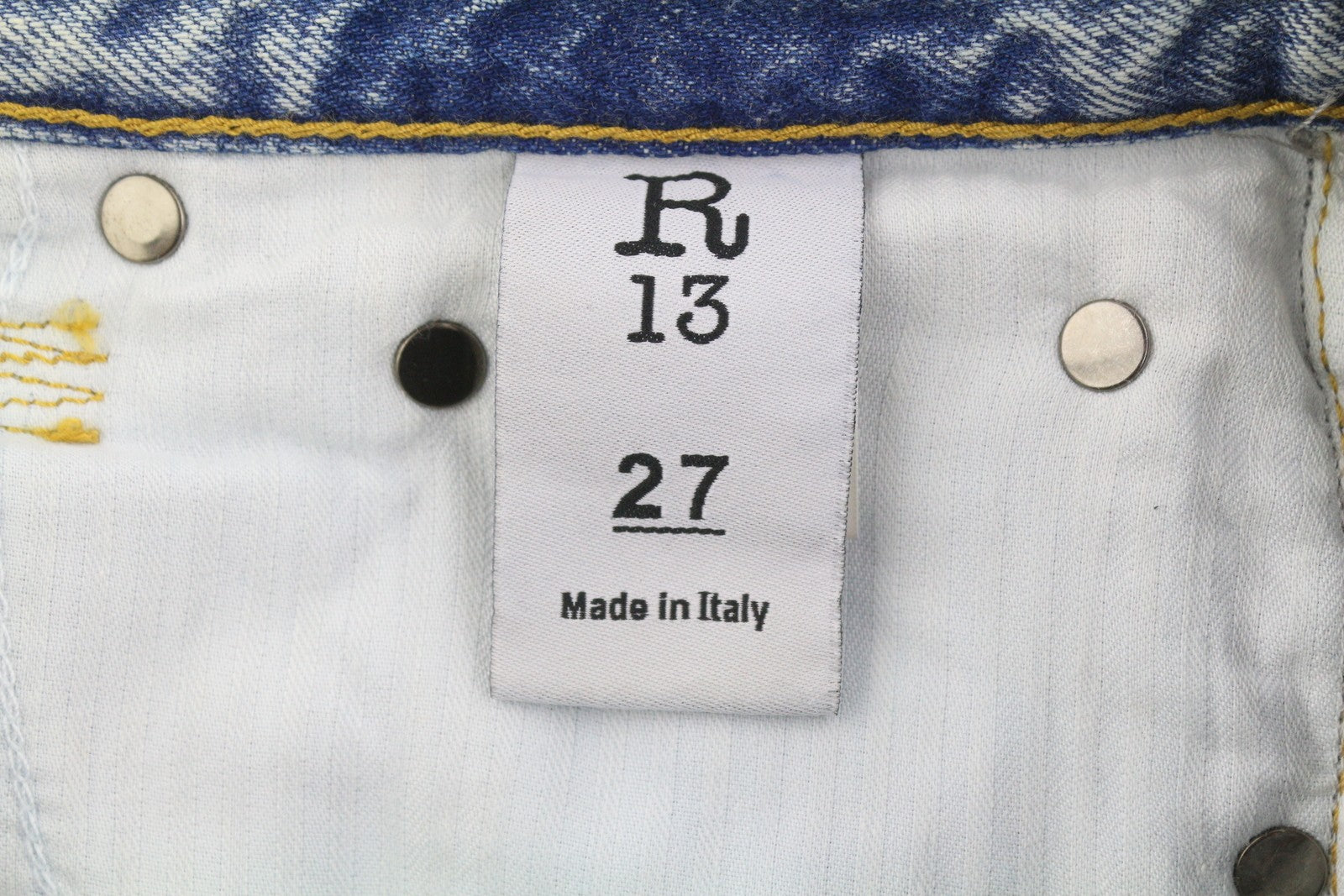 R13 Camille Women Jeans 27 Leyton Blue Distressed Cropped Ankle Denim