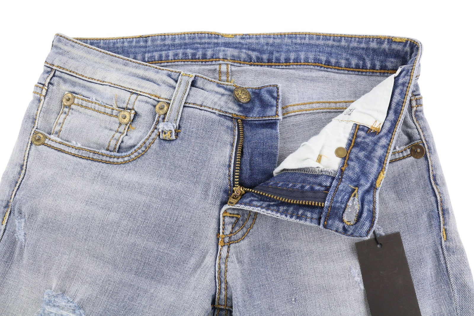 R13 Alison Crop Women Jeans 24 Light Faded Destroyed Skinny Denim