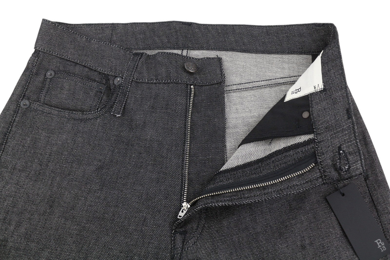 R13 Boyfriend Women Jeans 27 Vintage Grey Straight Cropped Ankle Denim