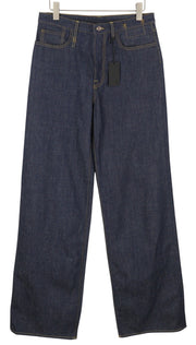 R13 Lisa Baggy Women Jeans 27 Bain Blue Straight Zip Fly Long Denim