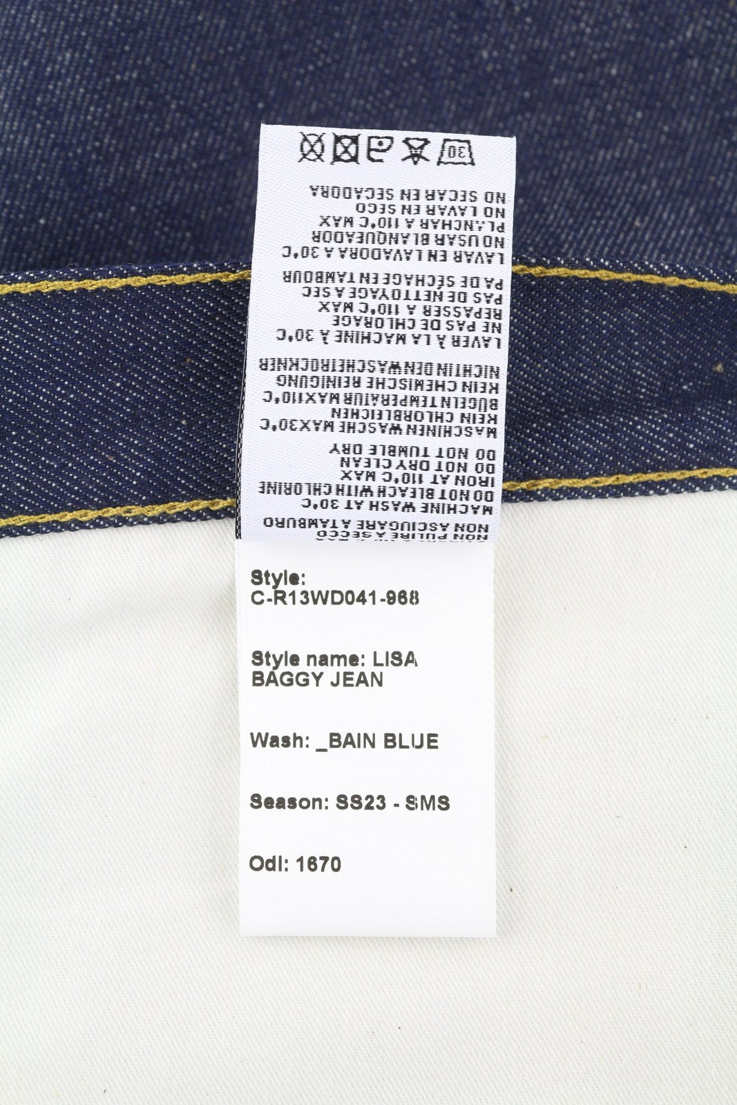 R13 Lisa Baggy Women Jeans 27 Bain Blue Straight Zip Fly Long Denim