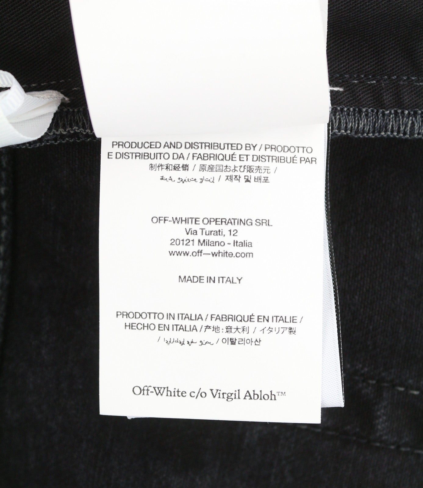 OFF-WHITE c/o VIRGIL ABLOH Gothic Ow Skate Men Jeans W32 Black Faded F25