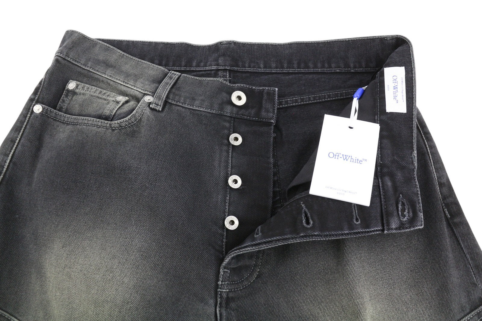 OFF-WHITE c/o VIRGIL ABLOH Gothic Ow Skate Men Jeans W34 Washed Black F25