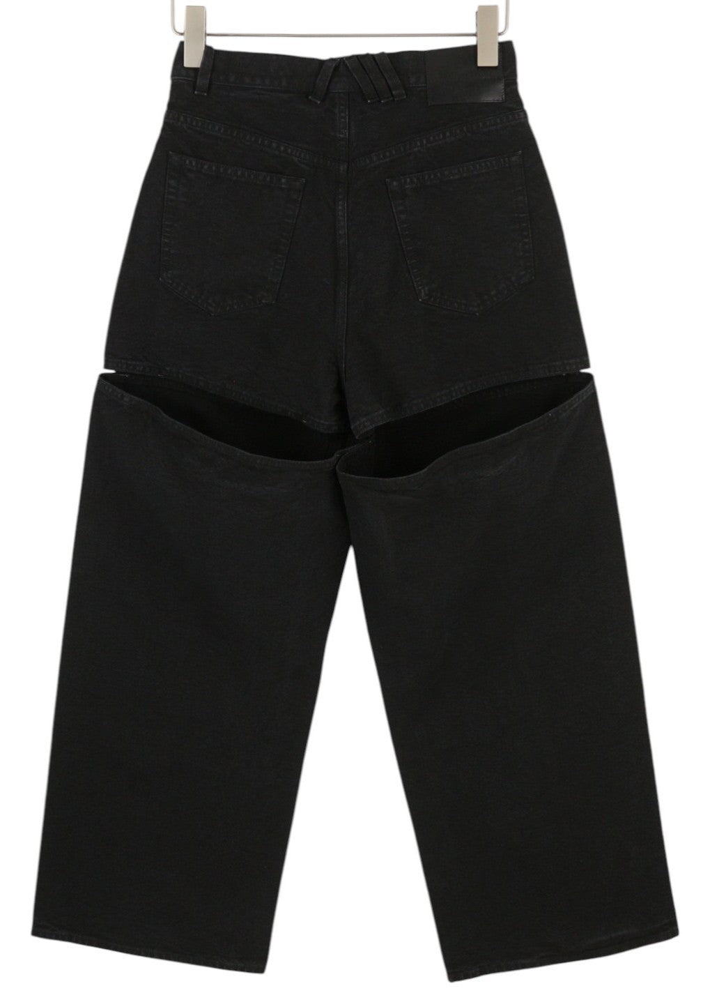 THE ATTICO Women Jeans 25 Black Relaxed Baggy Cut Out Detail FW25 RRP590