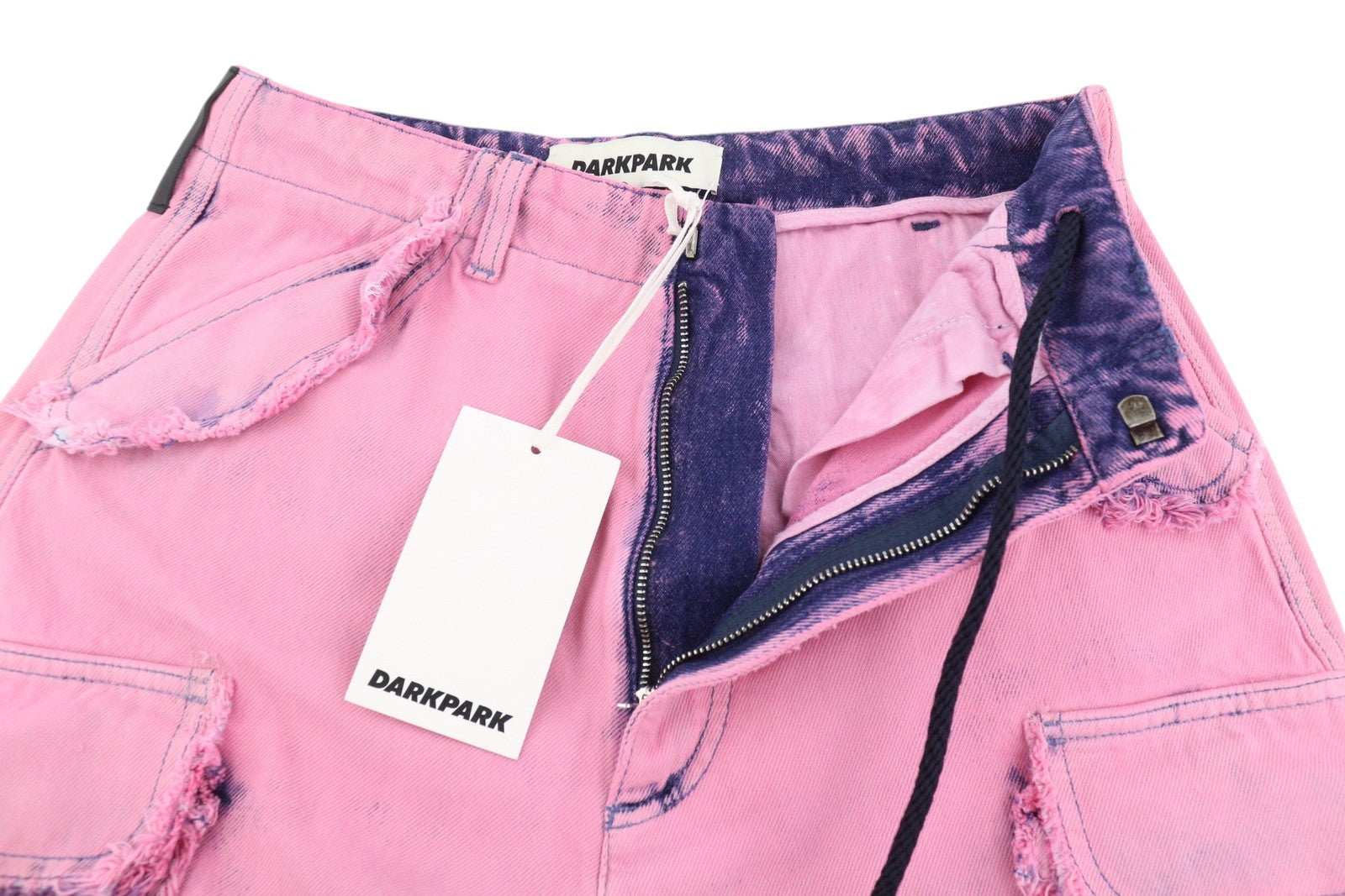 DARKPARK Vivi Cargo Women Jeans 26 PB Pink Blue Wide Leg Denim