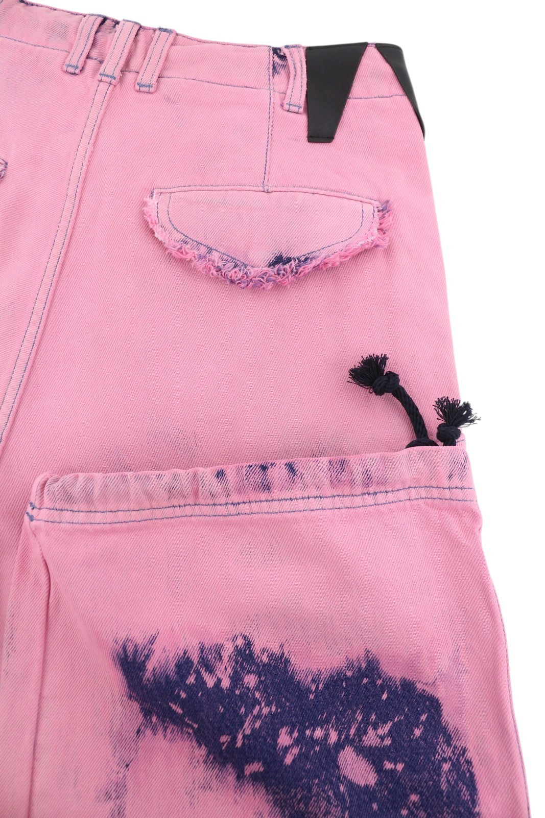 DARKPARK Vivi Cargo Women Jeans 26 PB Pink Blue Wide Leg Denim