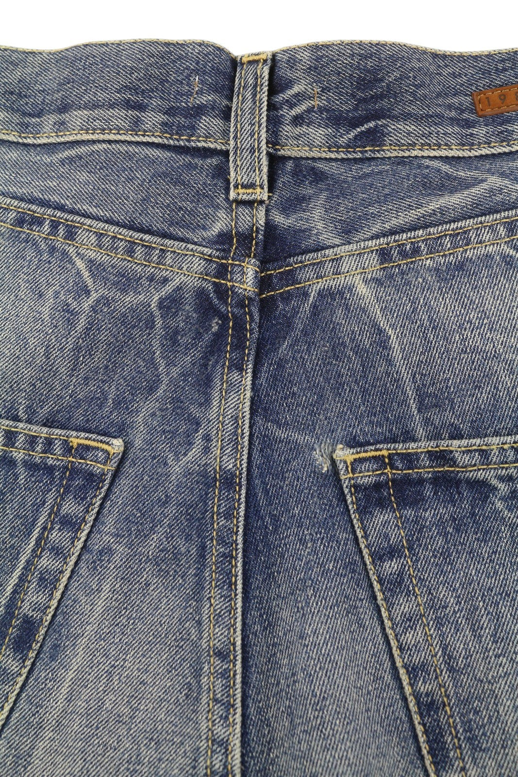 1989 STUDIO Men Jeans W32 Blue Pleated Knees Wide Leg Zip Denim