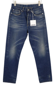 AMBUSH Men Jeans W30 Blue Washed Whiskers Slim Button Fly Denim