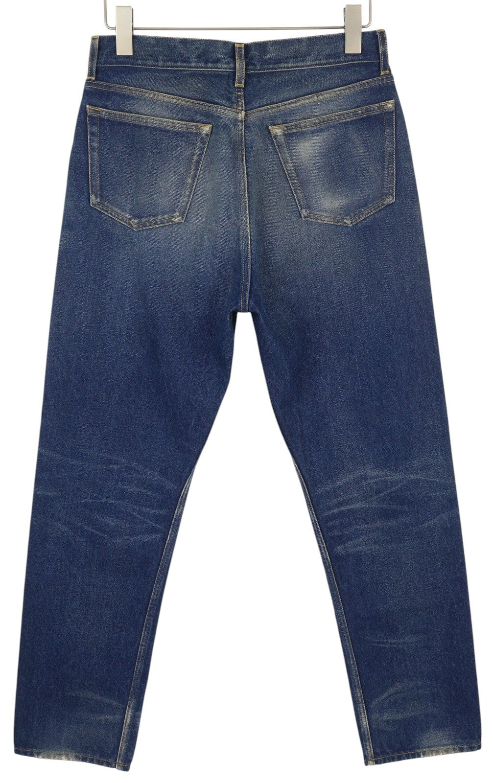 AMBUSH Men Jeans W30 Blue Washed Whiskers Slim Button Fly Denim