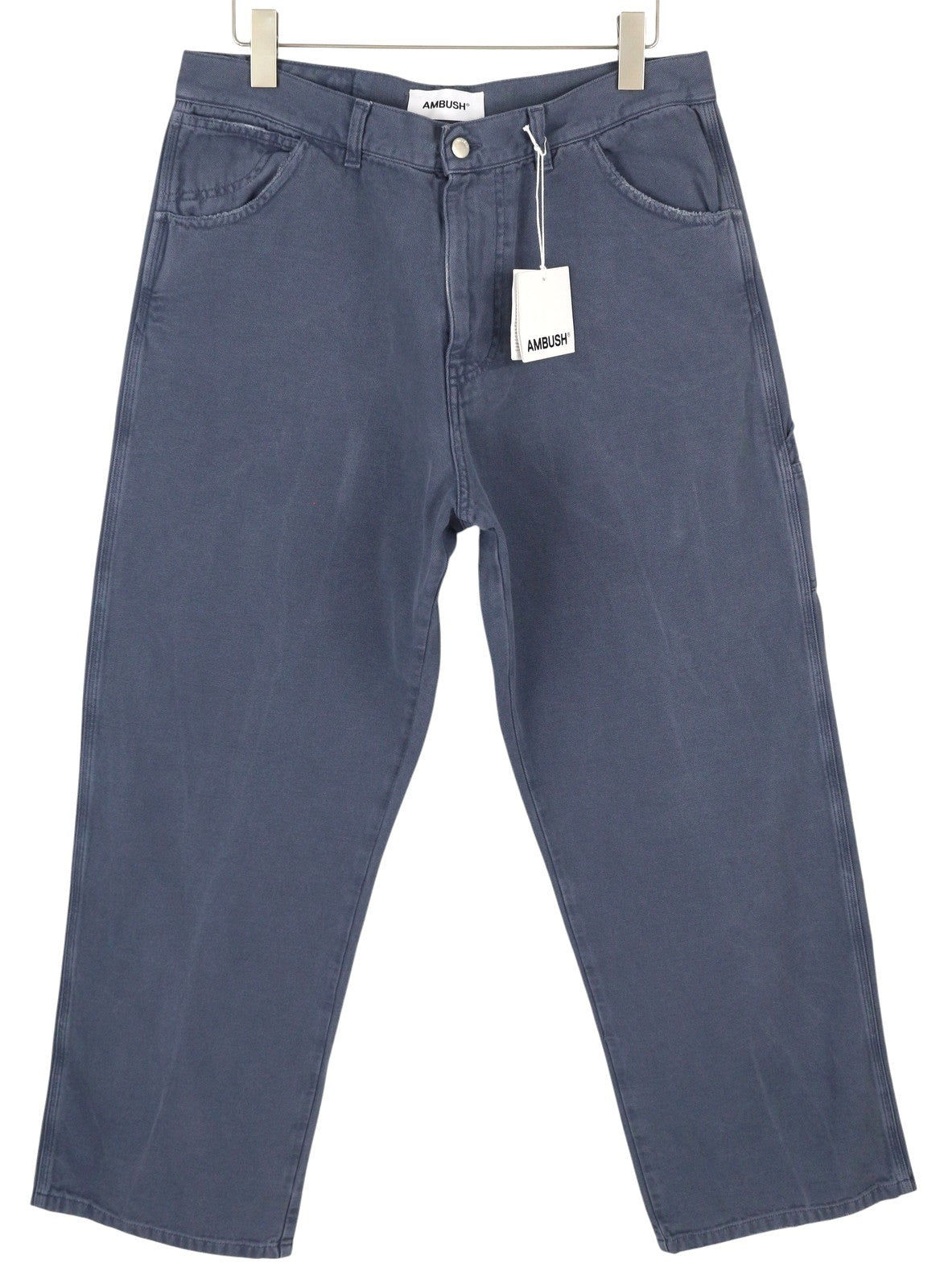 AMBUSH Worker Men Trousers M Navy Loose Patch Pocket Zip RRP415