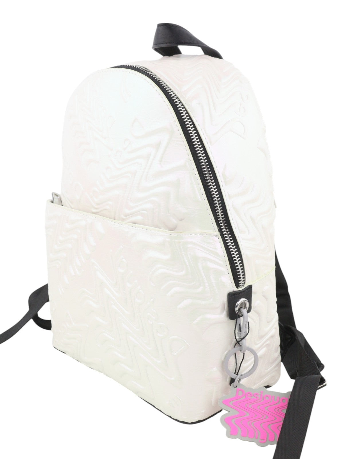 DESIGUAL Back Metalover Mombasa Mini Women Bag OS White Shiny Backpack