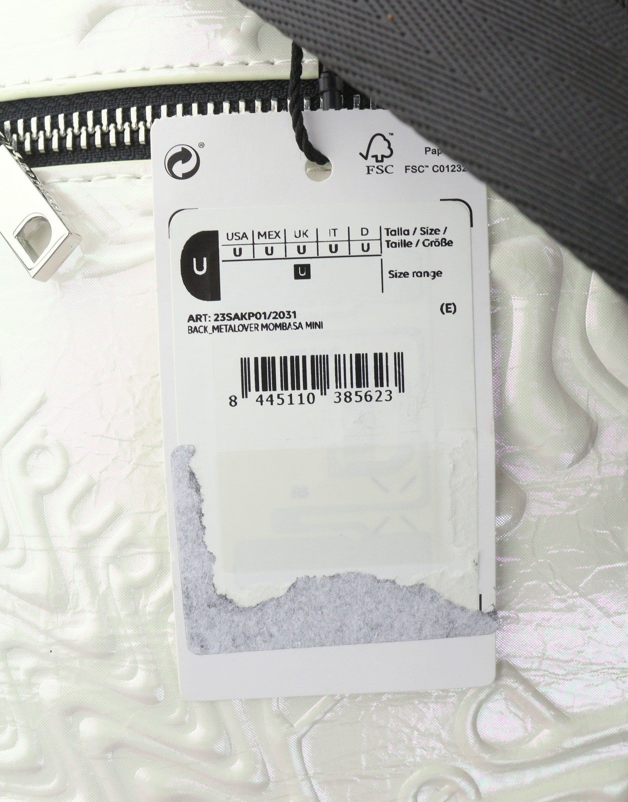 DESIGUAL Back Metalover Mombasa Mini Women Bag OS White Shiny Backpack