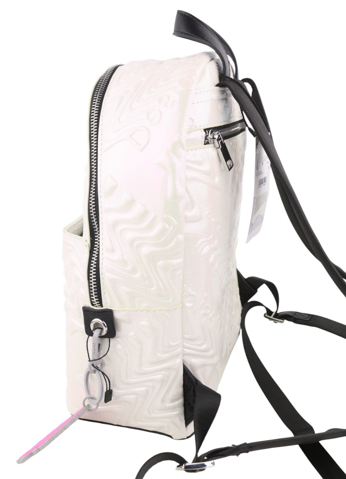 DESIGUAL Back Metalover Mombasa Mini Women Bag OS White Shiny Backpack