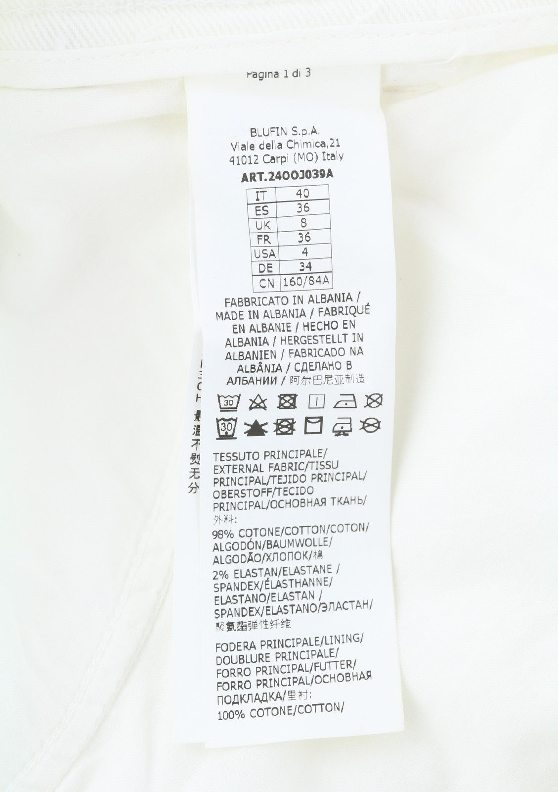 BLUMARINE J. Cargo Women Trousers 40 White Patch Pockets Belt RRP427