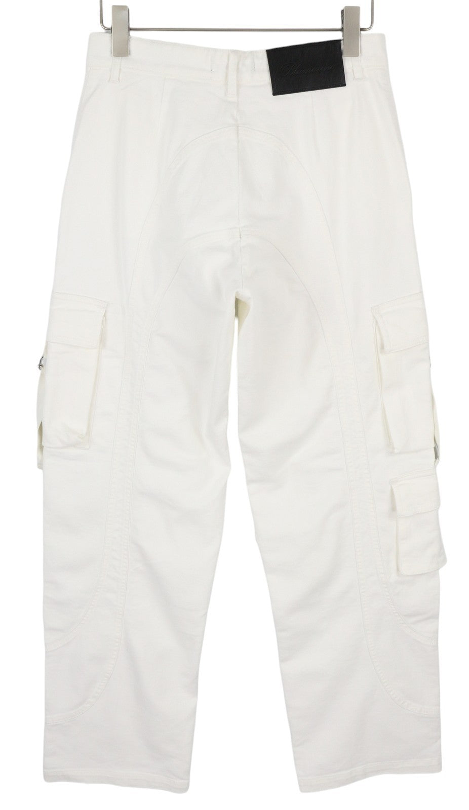 BLUMARINE J. Cargo Women Trousers 42 White Patch Pockets Belt RRP427