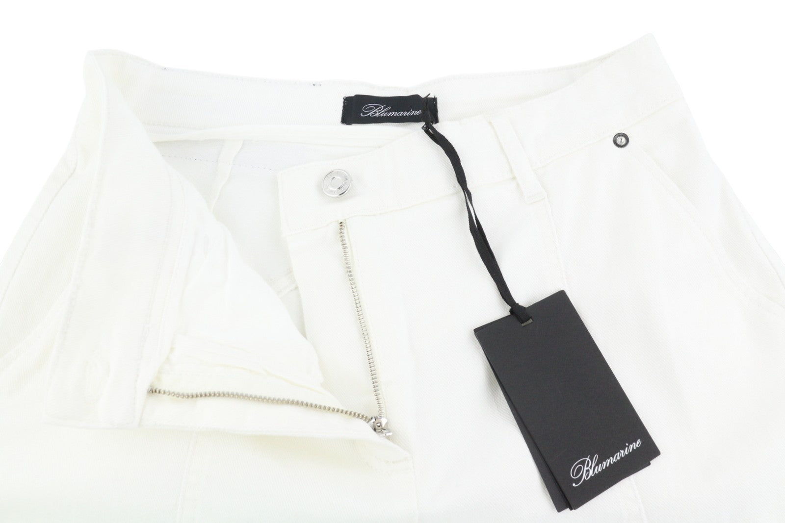 BLUMARINE J. Cargo Women Trousers 42 White Patch Pockets Belt RRP427