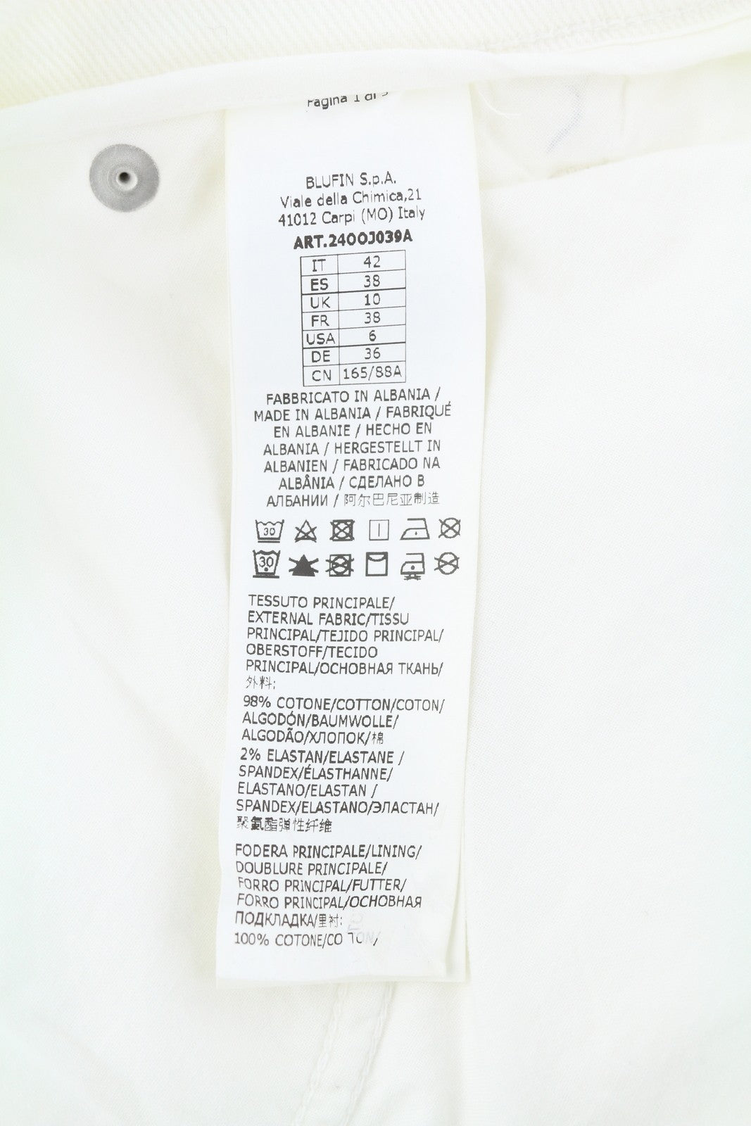 BLUMARINE J. Cargo Women Trousers 42 White Patch Pockets Belt RRP427